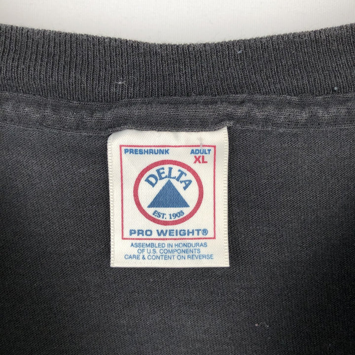 2000'S Delta Budweiser advertising T-shirt, men's size XL (approx.) cotton black type Vintage Second Hand