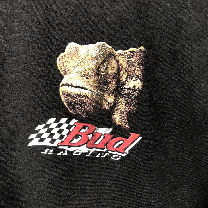 2000'S Delta Budweiser advertising T-shirt, men's size XL (approx.) cotton black type Vintage Second Hand