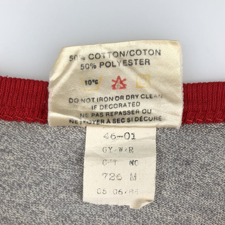70s-80'S SUNBURST Bird Print 3/4 Sleeve Raglan T-Shirt, Made in Canada, Men's Size M cotton gray type Vintage Second Hand