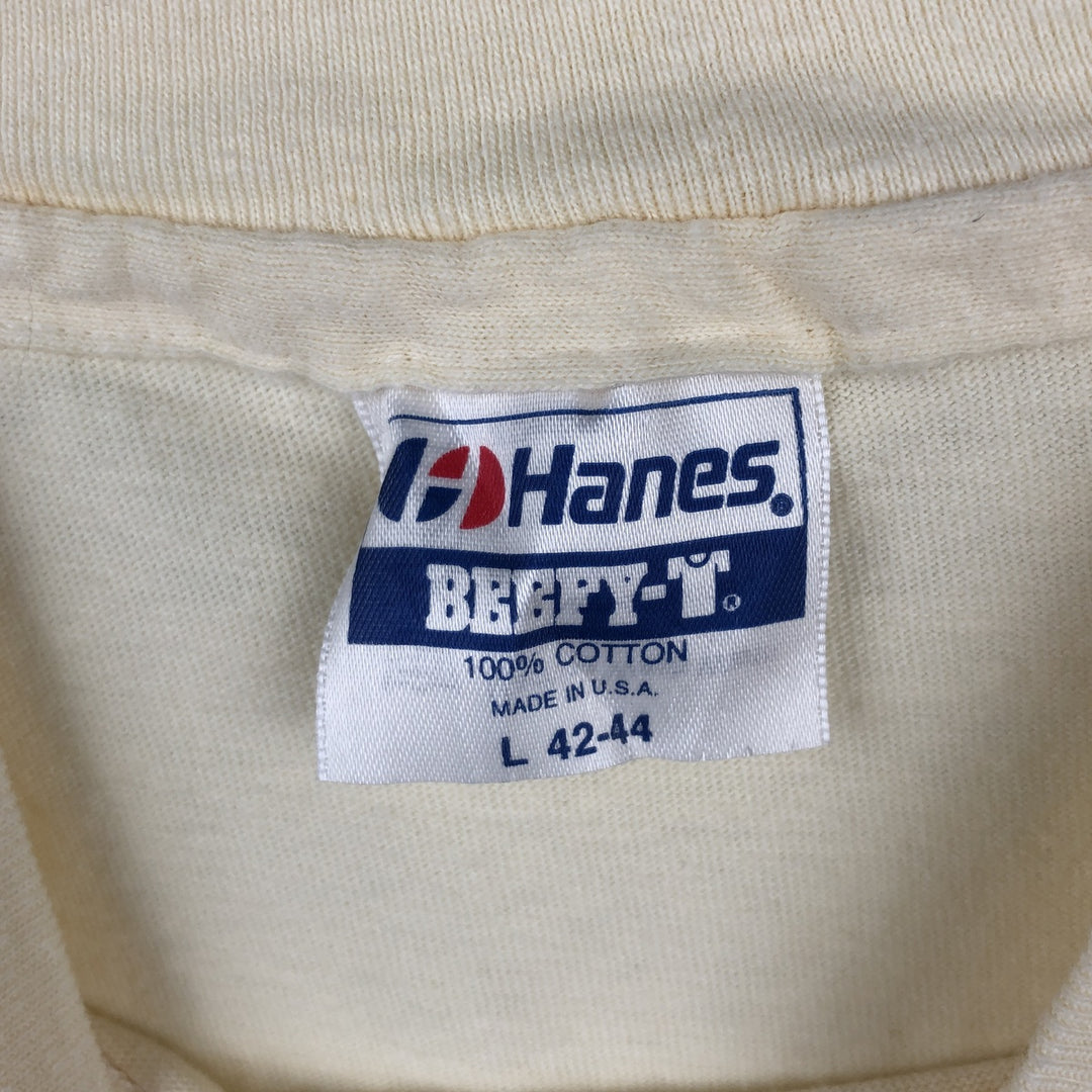 Hanes RASTAFARI Rastafari Print T-Shirt, Made in USA, Men's Size L (Equivalent), Vintage cotton unbleached Vintage Second Hand