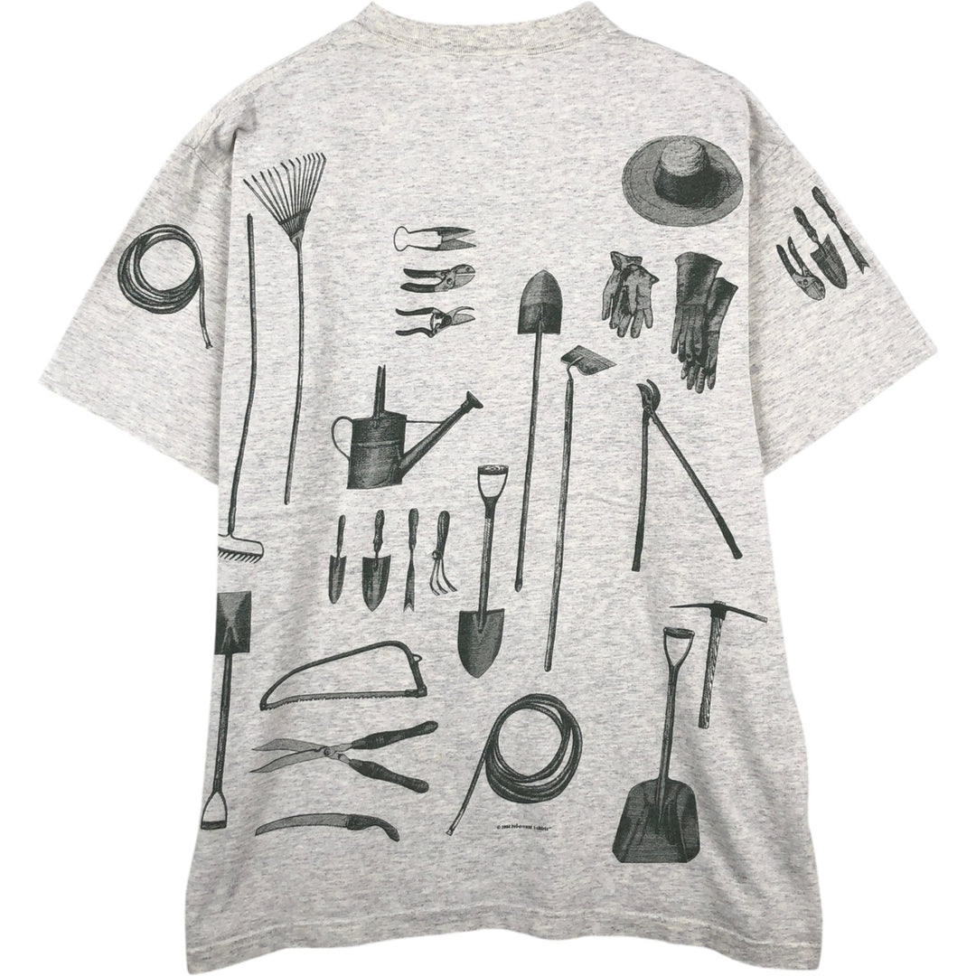 90'S rel.e.vant.products printed T-shirt, made in USA, men's size L equivalent, vintage. cotton gray type Vintage Second Hand