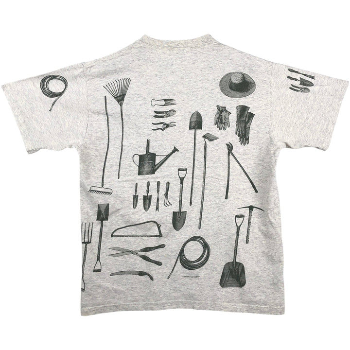 90'S rel.e.vant.products printed T-shirt, made in USA, men's size L equivalent, vintage. cotton gray type Vintage Second Hand