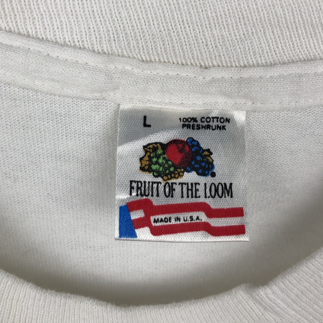 90'S Fruit of the Loom VHT Motorcycle T-shirt, Made in USA, Men's Size L (approx.), Vintage cotton white type Vintage Second Hand
