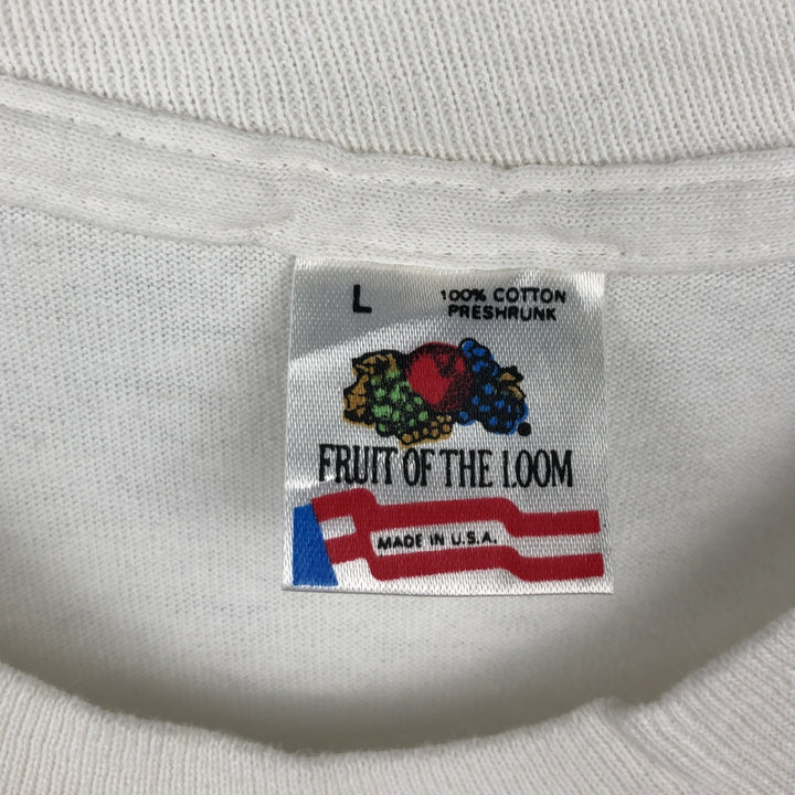90'S Fruit of the Loom VHT Motorcycle T-shirt, Made in USA, Men's Size L (approx.), Vintage cotton white type Vintage Second Hand