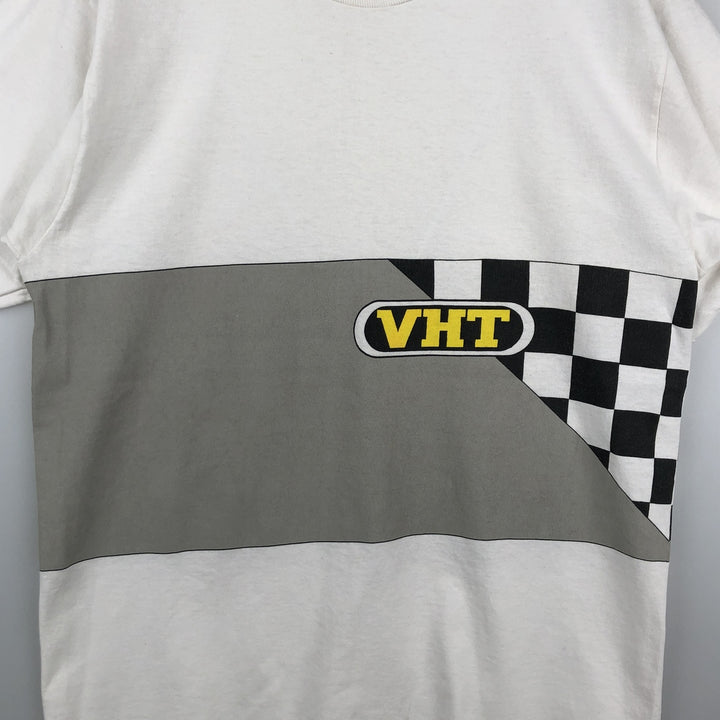 90'S Fruit of the Loom VHT Motorcycle T-shirt, Made in USA, Men's Size L (approx.), Vintage cotton white type Vintage Second Hand