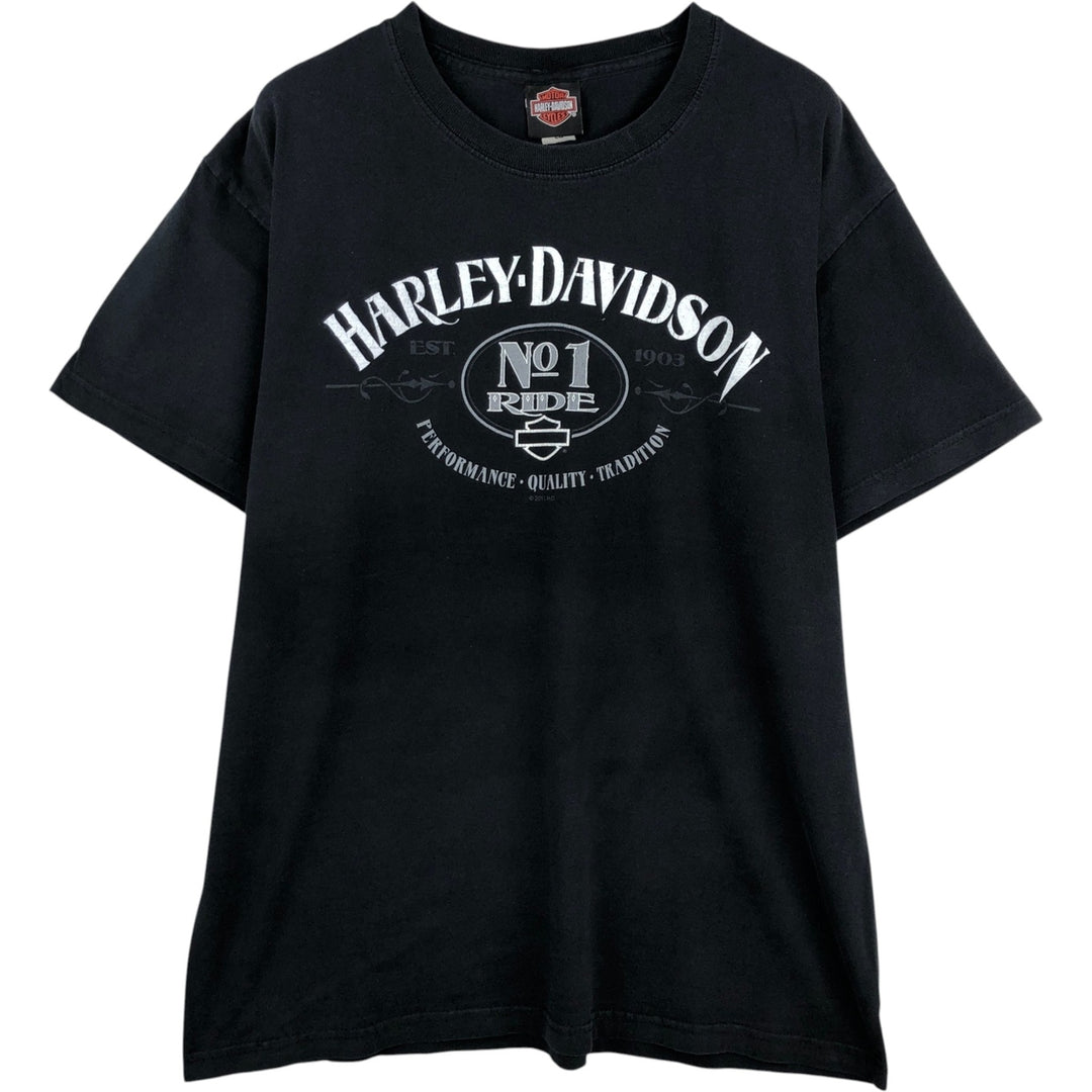 Harley-Davidson Motorcycle Bike T-shirt, Men's Size L cotton black type Vintage Second Hand