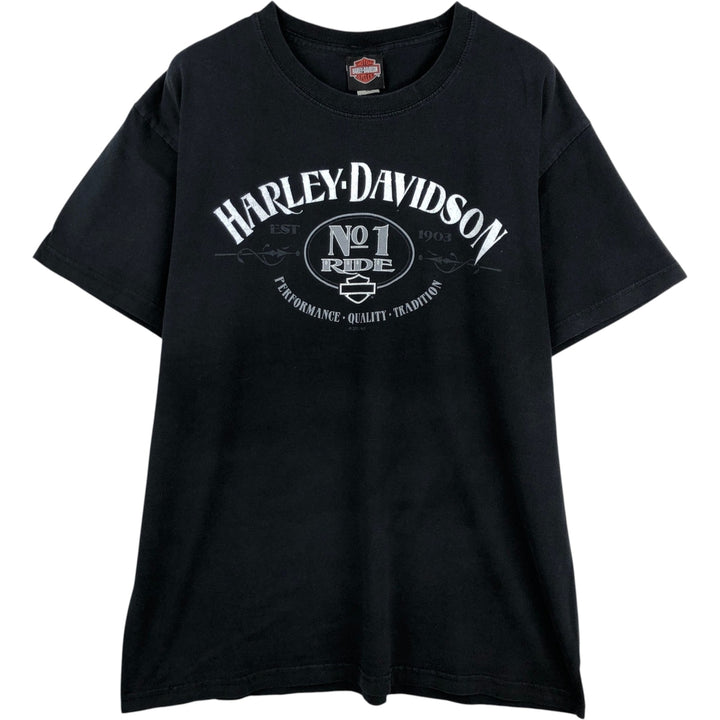 Harley-Davidson Motorcycle Bike T-shirt, Men's Size L cotton black type Vintage Second Hand