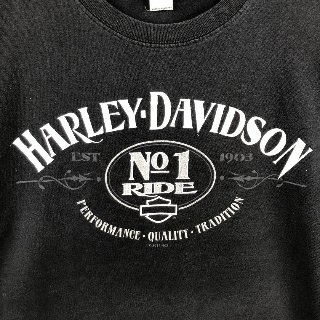Harley-Davidson Motorcycle Bike T-shirt, Men's Size L cotton black type Vintage Second Hand