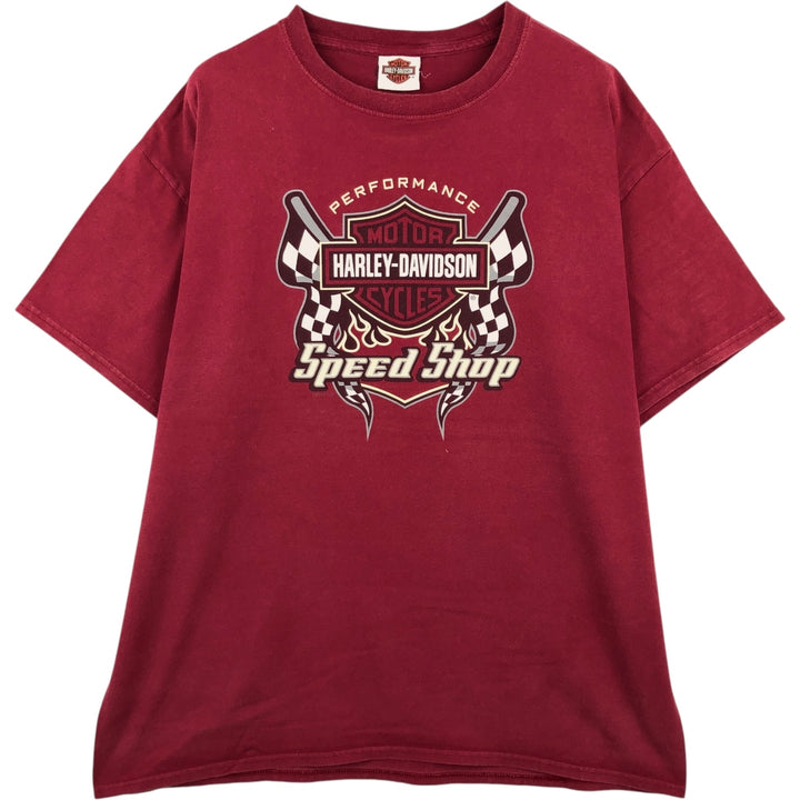 Harley-Davidson Skull Pattern Motorcycle Bike T-shirt Men's XL cotton red type Vintage Second Hand