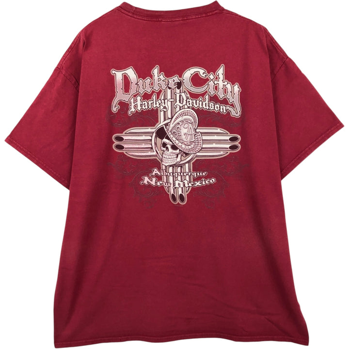 Harley-Davidson Skull Pattern Motorcycle Bike T-shirt Men's XL cotton red type Vintage Second Hand