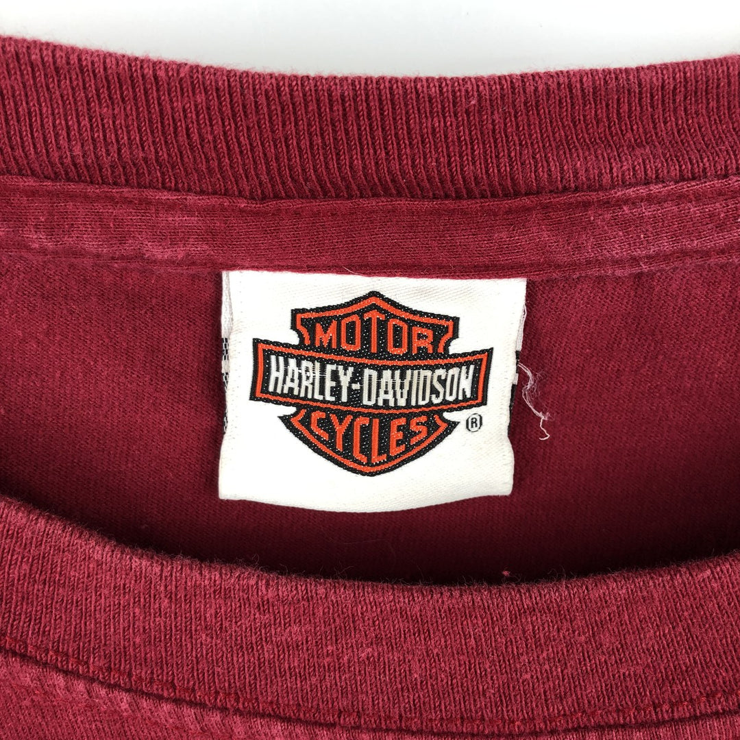 Harley-Davidson Skull Pattern Motorcycle Bike T-shirt Men's XL cotton red type Vintage Second Hand