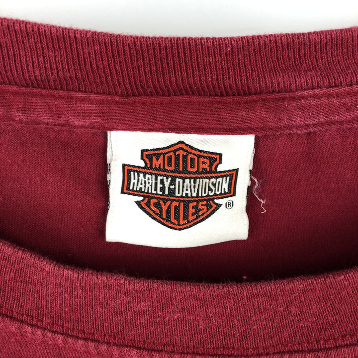 Harley-Davidson Skull Pattern Motorcycle Bike T-shirt Men's XL cotton red type Vintage Second Hand