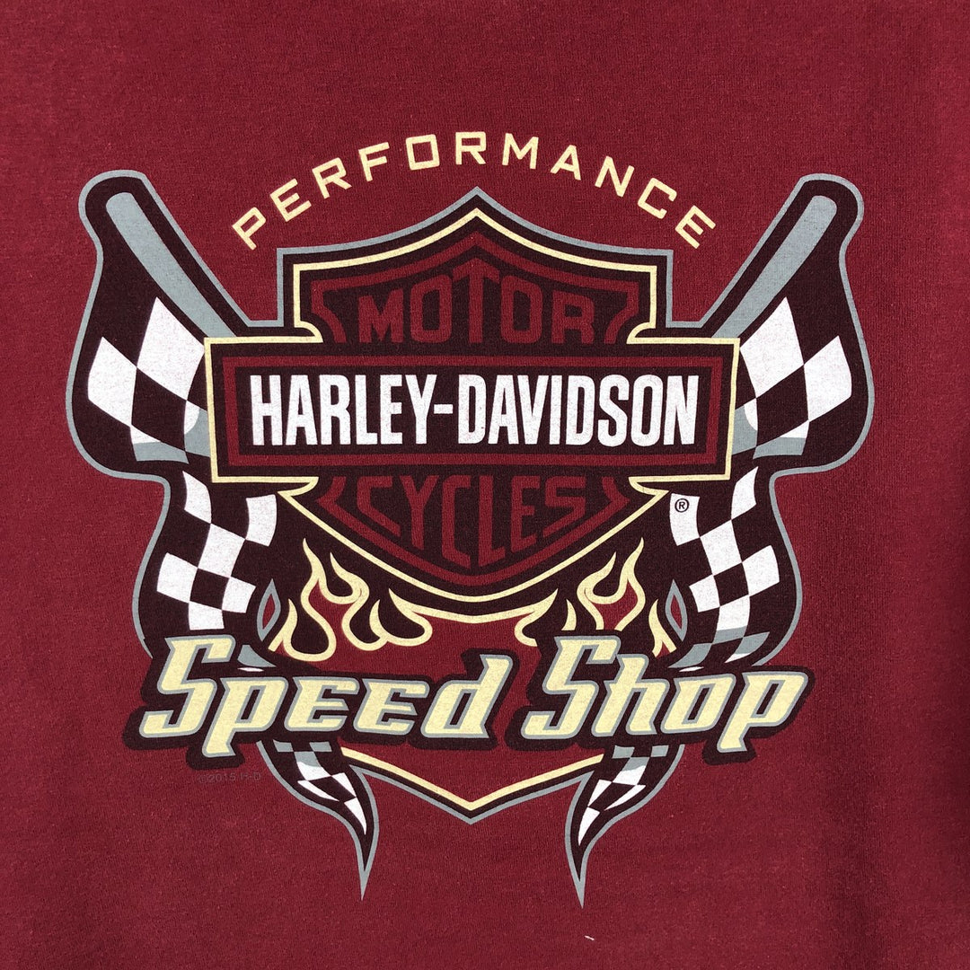 Harley-Davidson Skull Pattern Motorcycle Bike T-shirt Men's XL cotton red type Vintage Second Hand