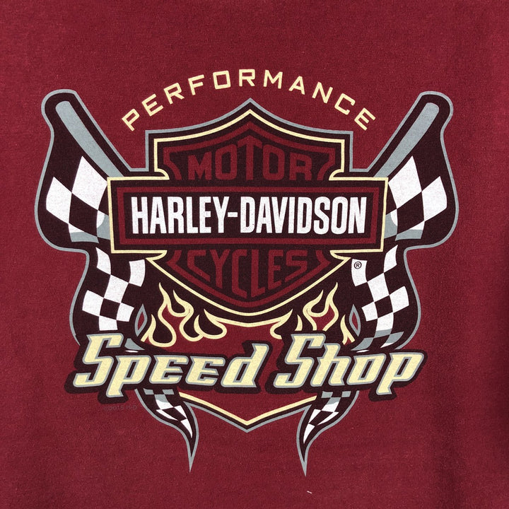 Harley-Davidson Skull Pattern Motorcycle Bike T-shirt Men's XL cotton red type Vintage Second Hand