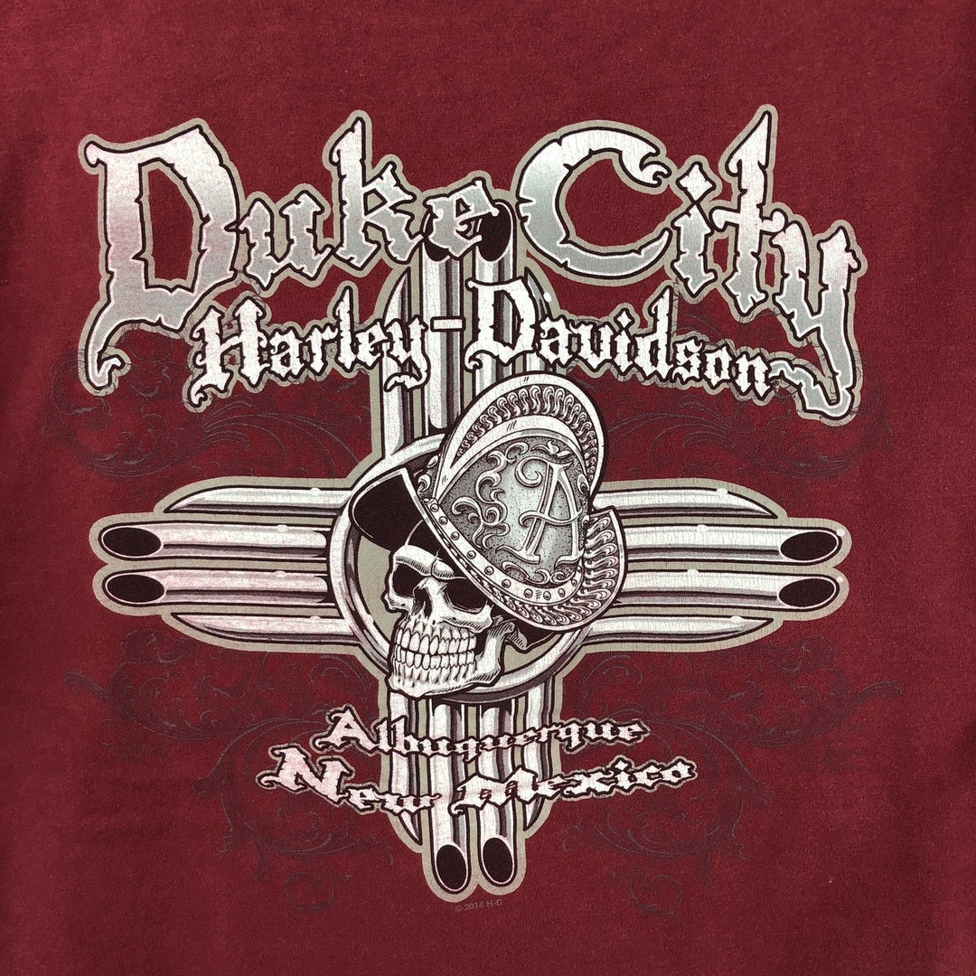 Harley-Davidson Skull Pattern Motorcycle Bike T-shirt Men's XL cotton red type Vintage Second Hand