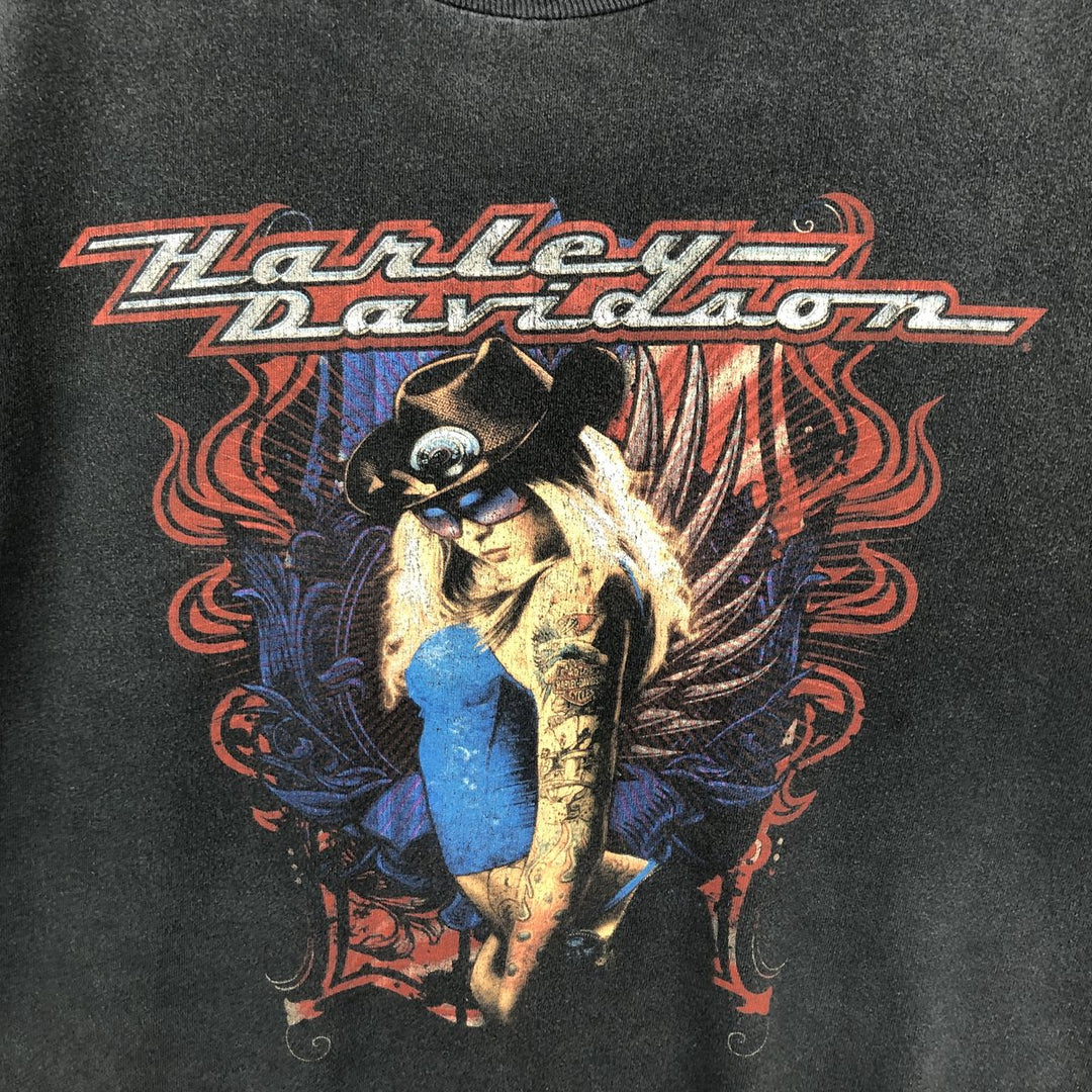 Harley-Davidson Pin-up Girl Motorcycle Bike T-shirt, Men's XL cotton black type Vintage Second Hand
