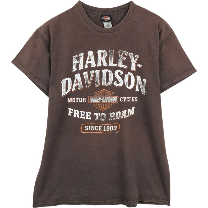 Harley-Davidson Motorcycle Bike T-shirt, Men's Medium cotton brown type Vintage Second Hand