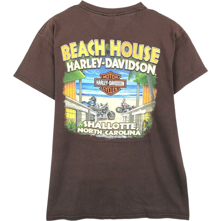 Harley-Davidson Motorcycle Bike T-shirt, Men's Medium cotton brown type Vintage Second Hand