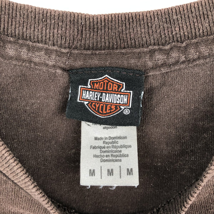 Harley-Davidson Motorcycle Bike T-shirt, Men's Medium cotton brown type Vintage Second Hand