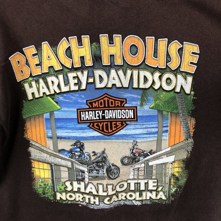 Harley-Davidson Motorcycle Bike T-shirt, Men's Medium cotton brown type Vintage Second Hand