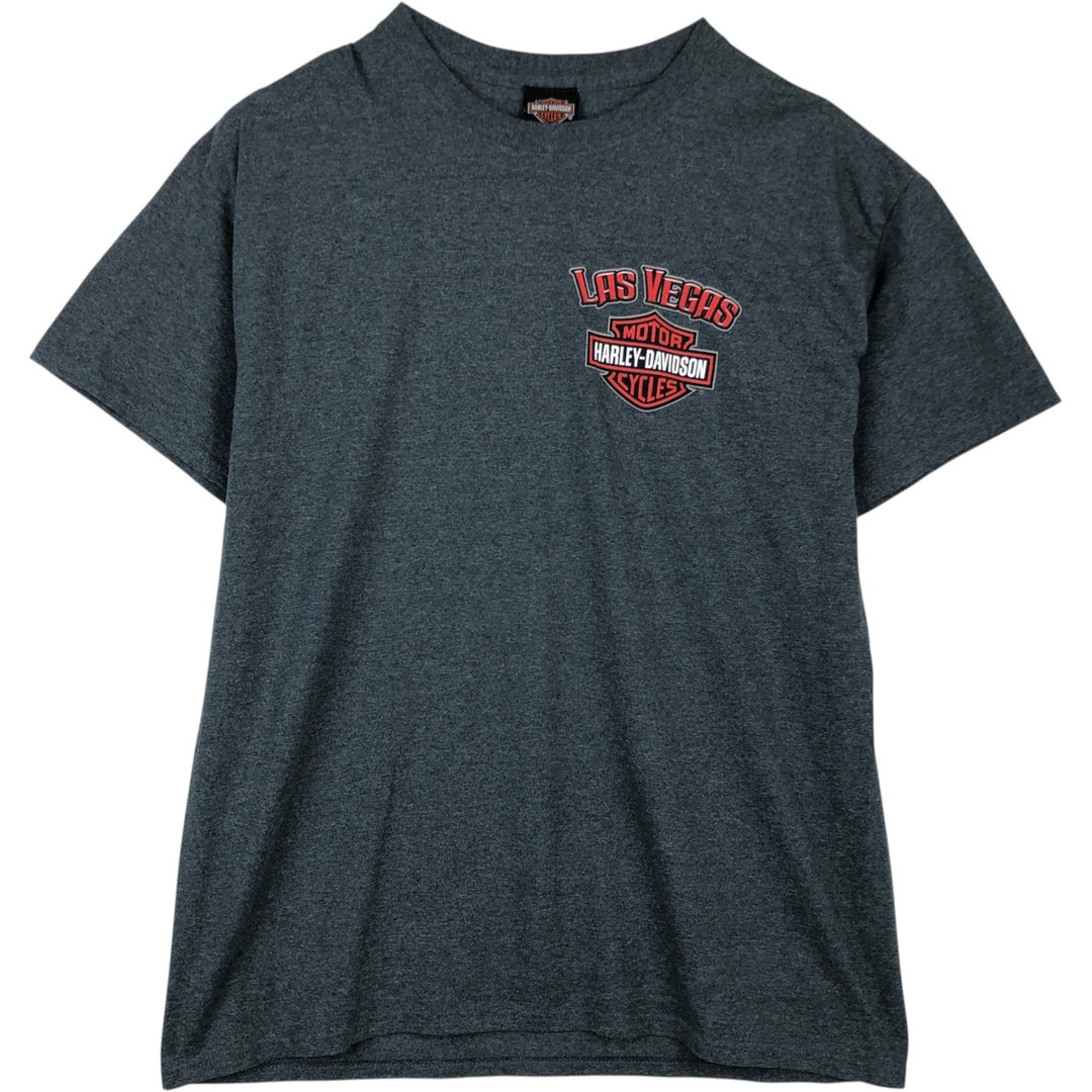 Harley-Davidson Pin-up Girl Motorcycle Bike T-shirt, Men's L size cotton Charcoal Vintage Second Hand
