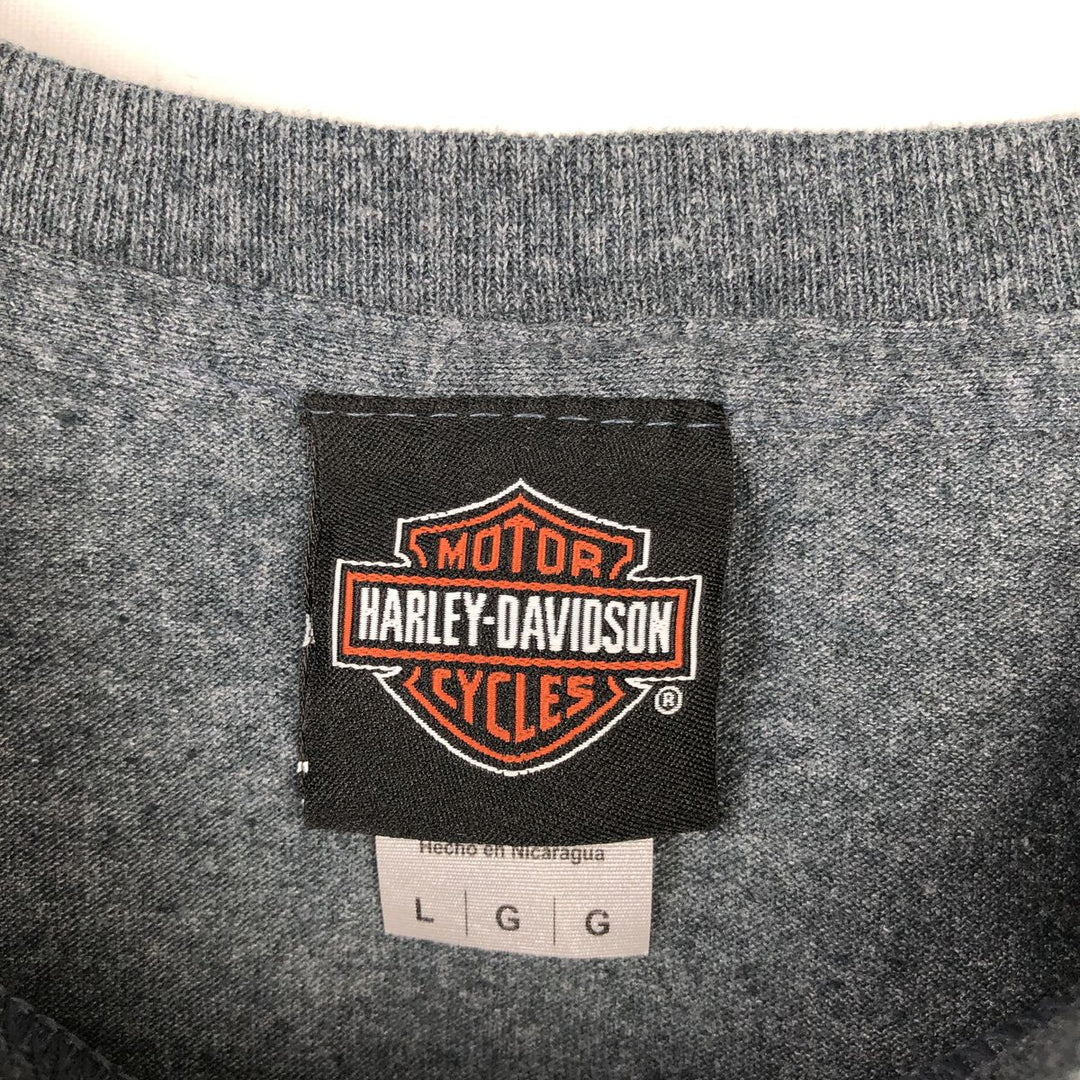 Harley-Davidson Pin-up Girl Motorcycle Bike T-shirt, Men's L size cotton Charcoal Vintage Second Hand