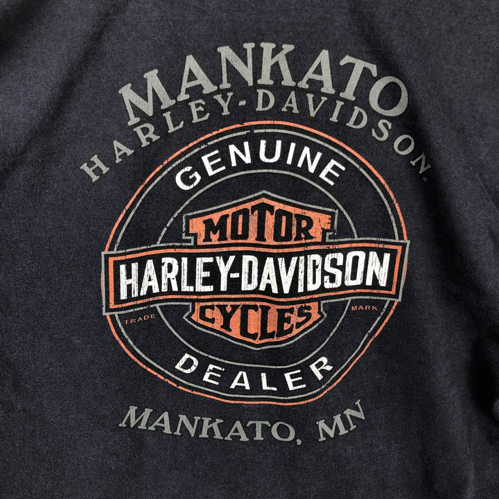 Harley-Davidson Eagle Pattern Motorcycle Bike T-shirt Men's XL cotton navy blue type Vintage Second Hand