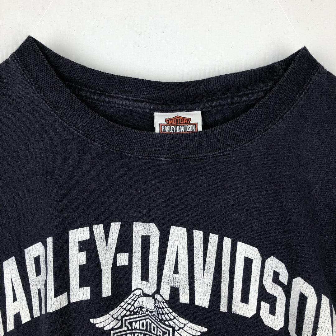 Harley-Davidson Eagle Pattern Motorcycle Bike T-shirt Men's XL cotton navy blue type Vintage Second Hand