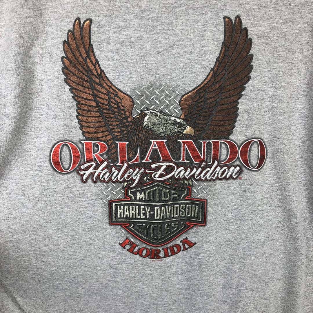 Harley-Davidson Eagle Pattern Motorcycle Bike T-shirt Men's XL cotton gray type Vintage Second Hand
