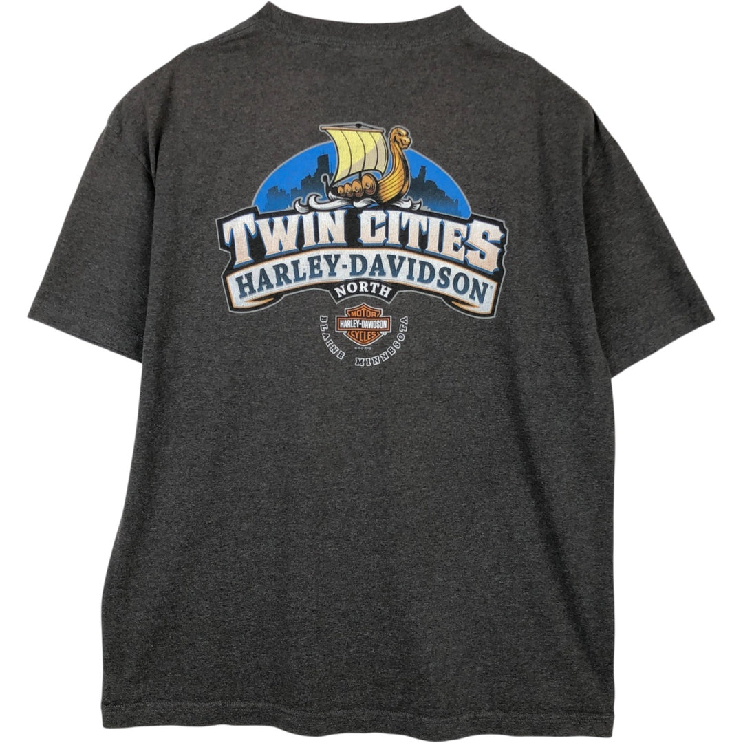 Harley-Davidson Motorcycle Bike T-shirt, Men's XL size cotton Charcoal Vintage Second Hand