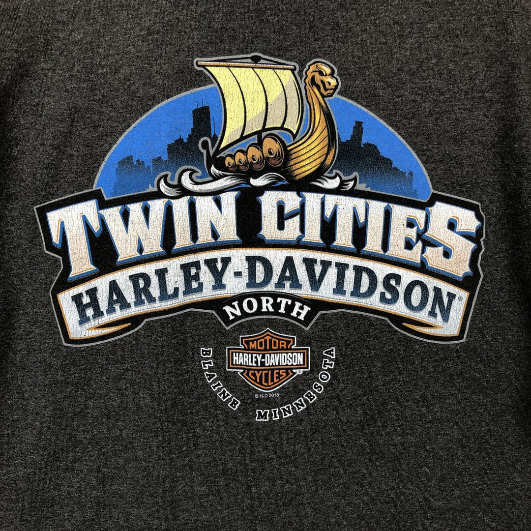 Harley-Davidson Motorcycle Bike T-shirt, Men's XL size cotton Charcoal Vintage Second Hand