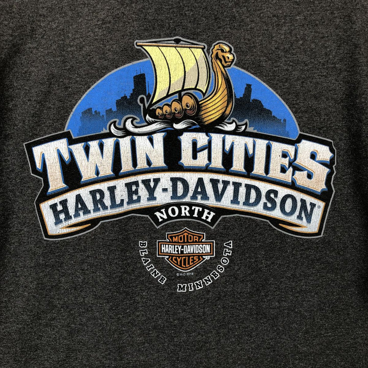 Harley-Davidson Motorcycle Bike T-shirt, Men's XL size cotton Charcoal Vintage Second Hand