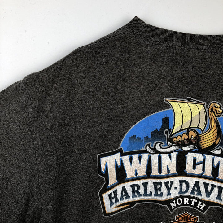 Harley-Davidson Motorcycle Bike T-shirt, Men's XL size cotton Charcoal Vintage Second Hand