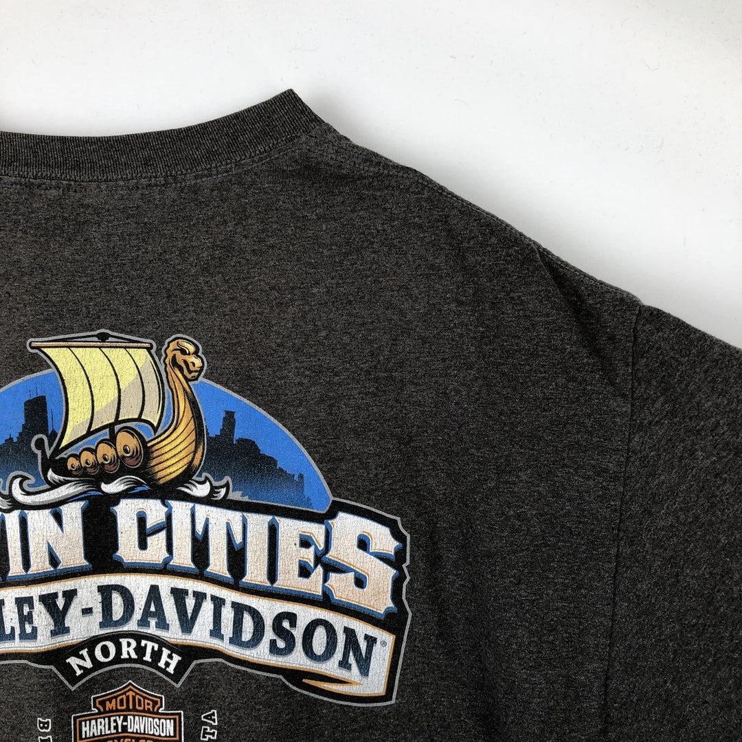 Harley-Davidson Motorcycle Bike T-shirt, Men's XL size cotton Charcoal Vintage Second Hand