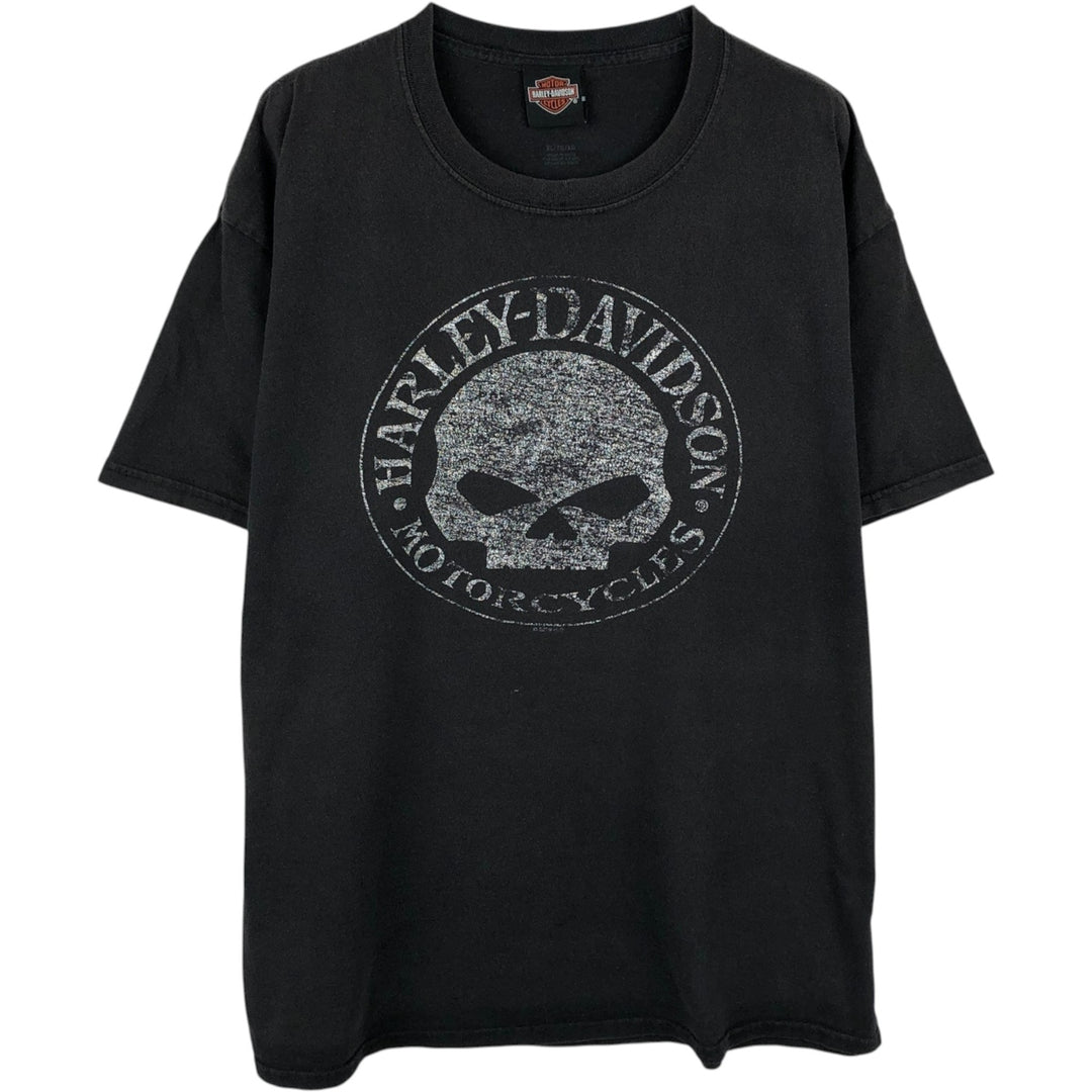 Harley-Davidson Skull Pattern Motorcycle Bike T-shirt Men's XL unclear black type Vintage Second Hand