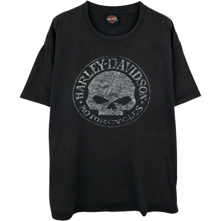 Harley-Davidson Skull Pattern Motorcycle Bike T-shirt Men's XL unclear black type Vintage Second Hand