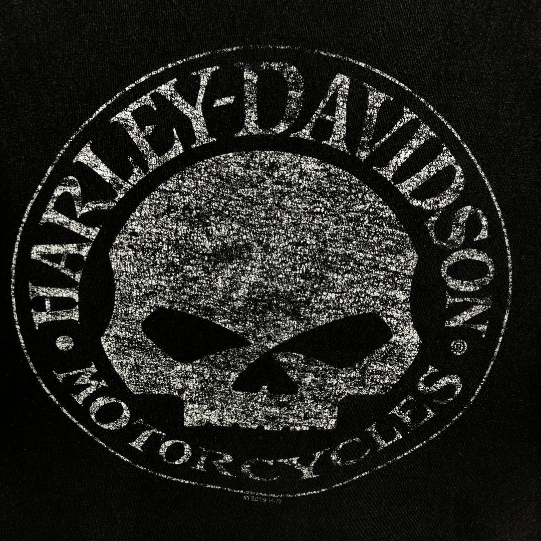 Harley-Davidson Skull Pattern Motorcycle Bike T-shirt Men's XL unclear black type Vintage Second Hand