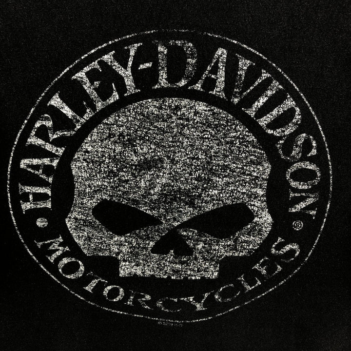 Harley-Davidson Skull Pattern Motorcycle Bike T-shirt Men's XL unclear black type Vintage Second Hand