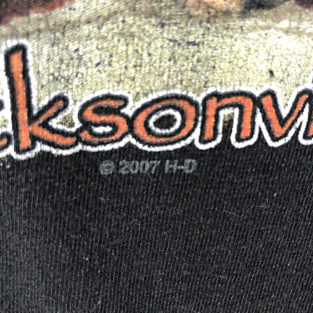 Harley-Davidson Skull Pattern Motorcycle Bike T-shirt Men's XL unclear black type Vintage Second Hand