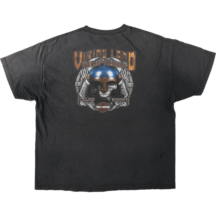Harley-Davidson Skull Pattern Motorcycle Bike T-shirt Men's XL unclear black type Vintage Second Hand