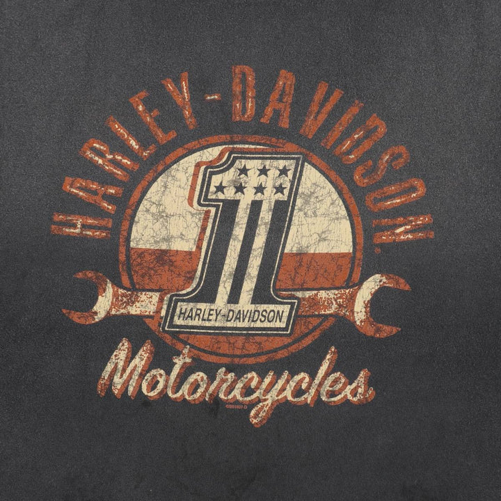 Harley-Davidson Skull Pattern Motorcycle Bike T-shirt Men's XL unclear black type Vintage Second Hand