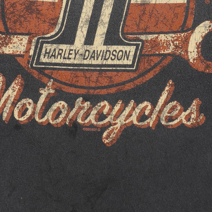 Harley-Davidson Skull Pattern Motorcycle Bike T-shirt Men's XL unclear black type Vintage Second Hand