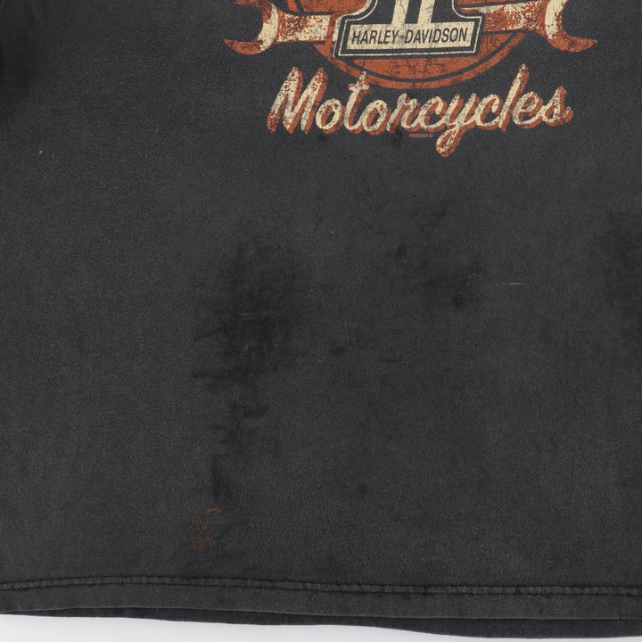 Harley-Davidson Skull Pattern Motorcycle Bike T-shirt Men's XL unclear black type Vintage Second Hand