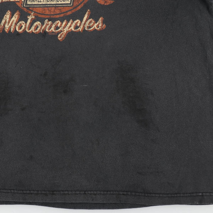Harley-Davidson Skull Pattern Motorcycle Bike T-shirt Men's XL unclear black type Vintage Second Hand