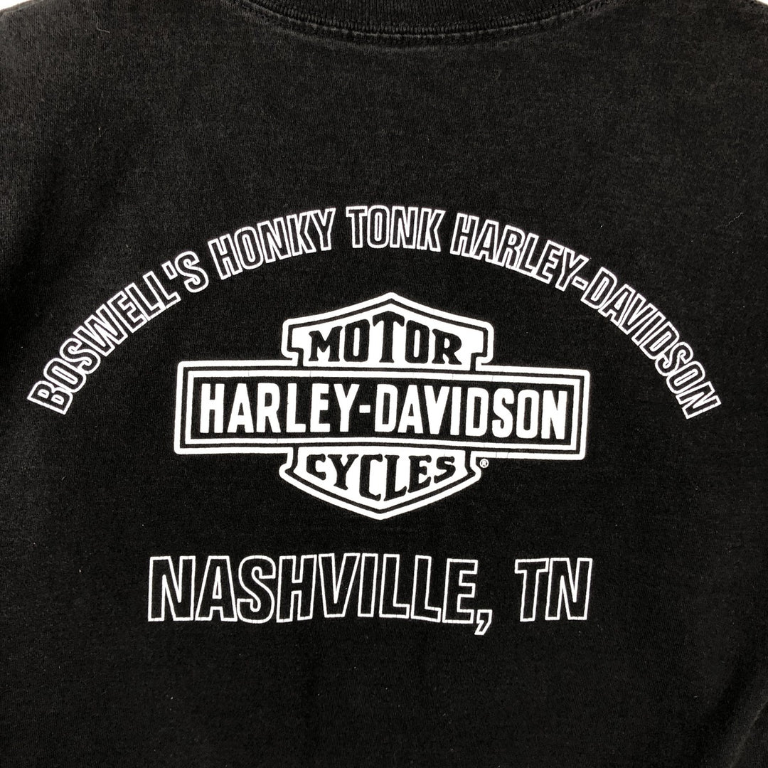Harley-Davidson Motorcycle Bike T-shirt, Men's XL size unclear black type Vintage Second Hand