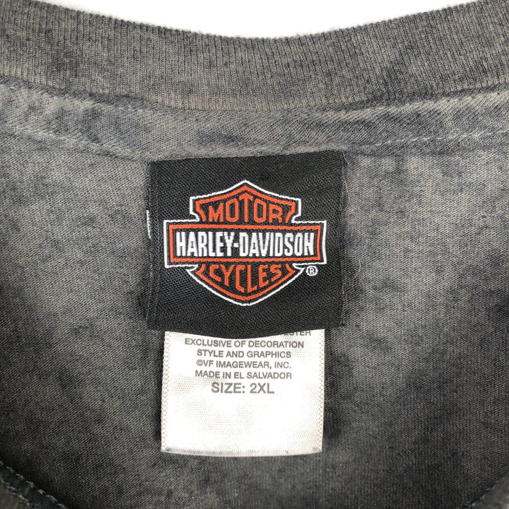 Harley-Davidson Eagle Pattern Motorcycle Bike T-shirt Men's XXL cotton Charcoal Vintage Second Hand