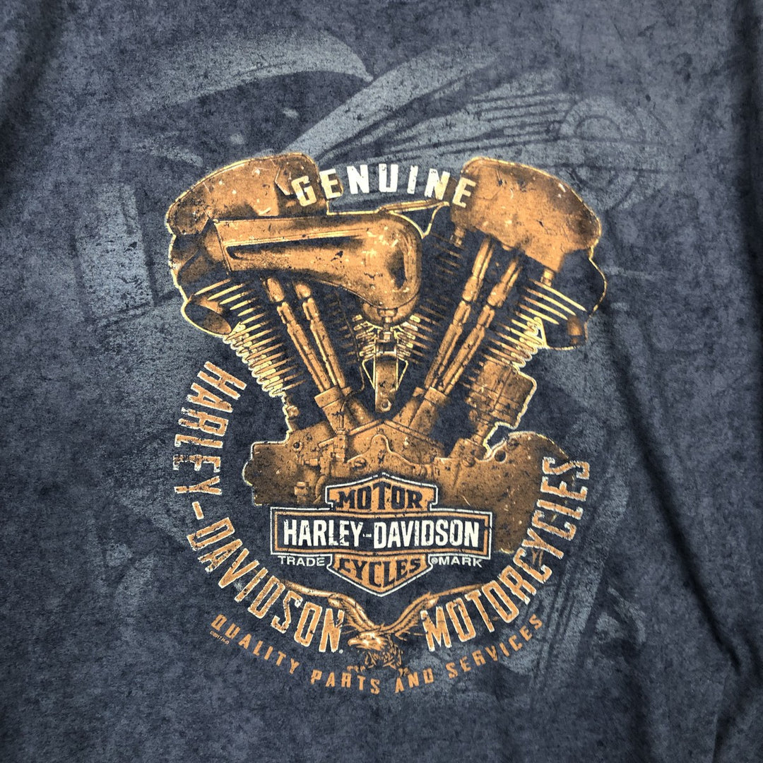 Harley-Davidson Eagle Pattern Motorcycle Bike T-shirt Men's XXL cotton Charcoal Vintage Second Hand