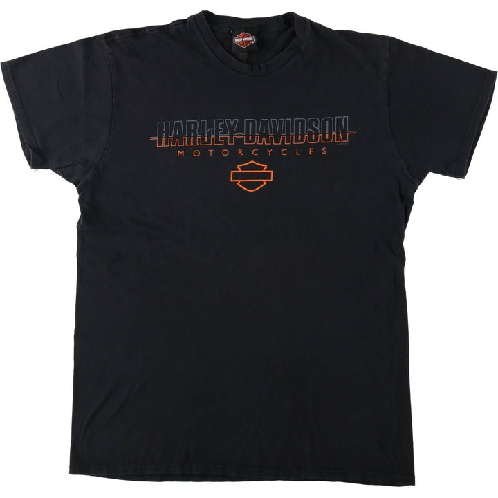 Harley-Davidson Motorcycle Bike T-shirt, Men's Size L cotton black type Vintage Second Hand