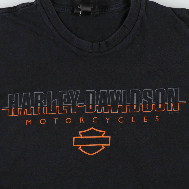 Harley-Davidson Motorcycle Bike T-shirt, Men's Size L cotton black type Vintage Second Hand