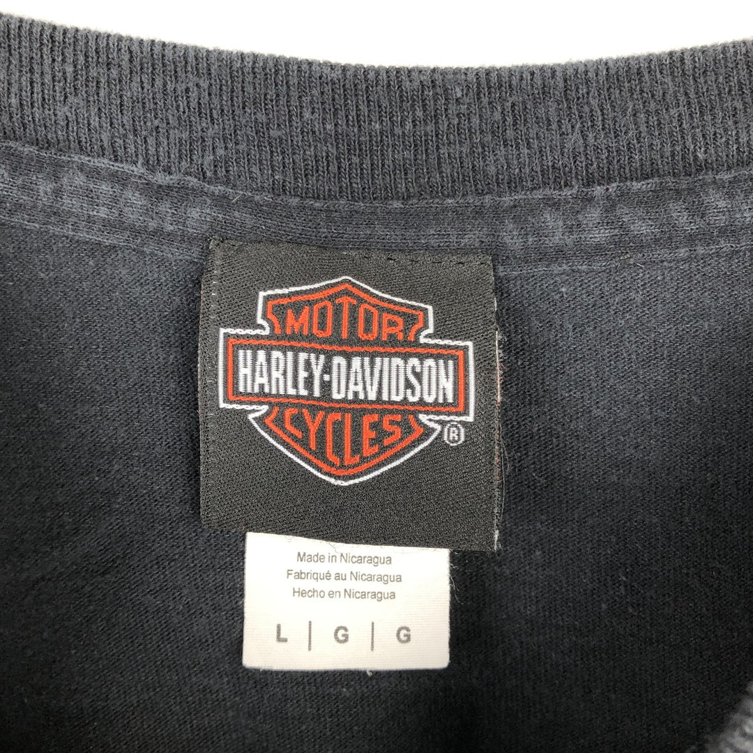 Harley-Davidson Motorcycle Bike T-shirt, Men's Size L cotton black type Vintage Second Hand